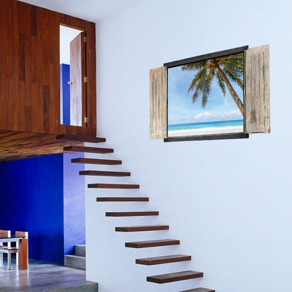 3D Beautiful Beach Sticker (Window)