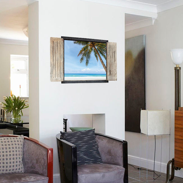 3D Beautiful Beach Sticker (Window)
