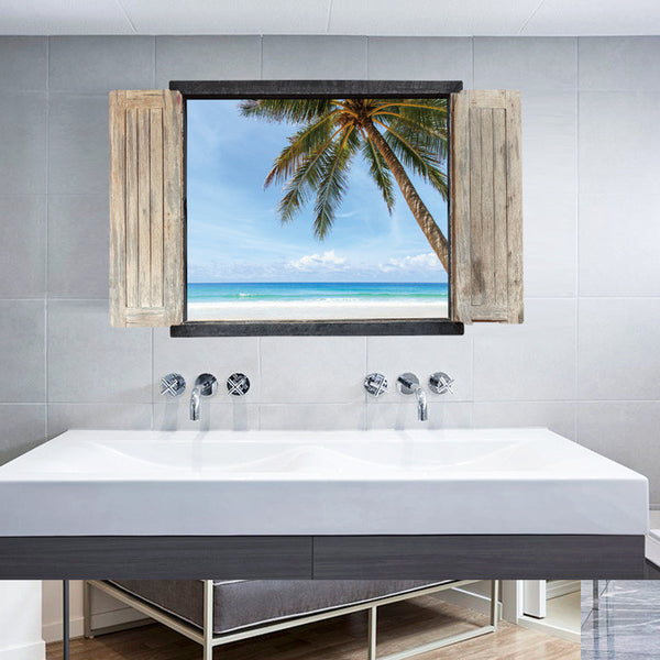3D Beautiful Beach Sticker (Window)