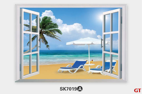 3D Time Out Chair & Beach Sticker