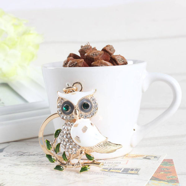 Cute Owl White Charm Keychain - Simply Adore