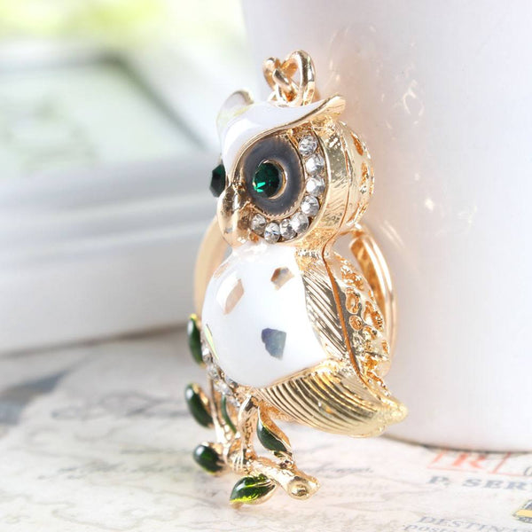 Cute Owl White Charm Keychain - Simply Adore