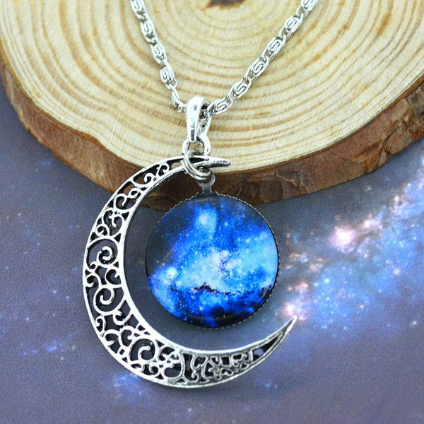 Moon & Galaxy Nebula Necklace