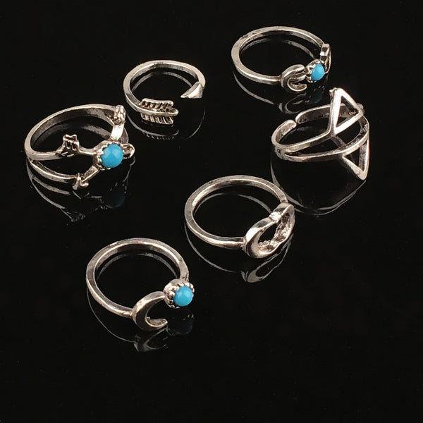Vintage Beach Ring Set (6pcs/set) - Style 1