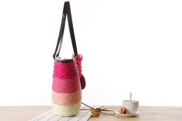 Beach Colorful Straw bag with flower