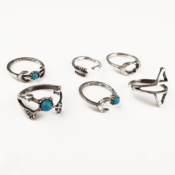 Vintage Beach Ring Set (6pcs/set) - Style 1
