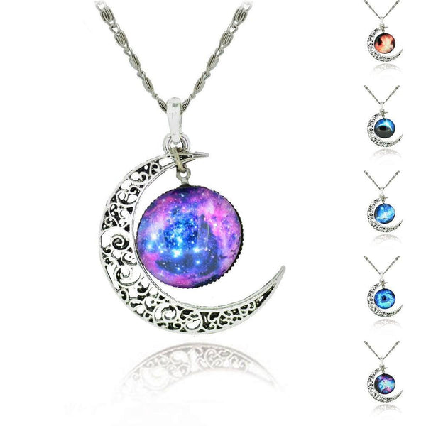Moon & Galaxy Nebula Necklace - Simply Adore