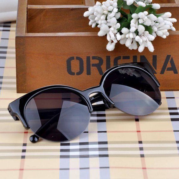 Vintage Retro Cat Eye Round Sunglasses - Style 01