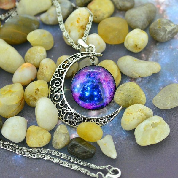 Moon & Galaxy Nebula Necklace