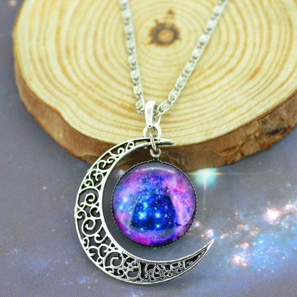 Moon & Galaxy Nebula Necklace