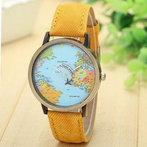 Globetrotter World Traveler Watch - Yellow (FREE SHIPPING!) - Simply Adore