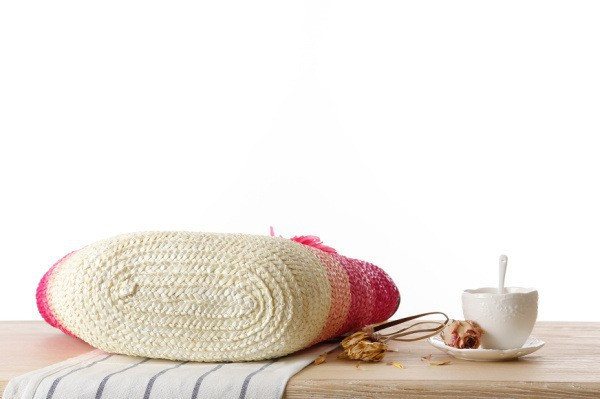 Beach Colorful Straw bag with flower