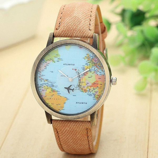 Globetrotter World Traveler Watch - Brown (FREE SHIPPING!) - Simply Adore