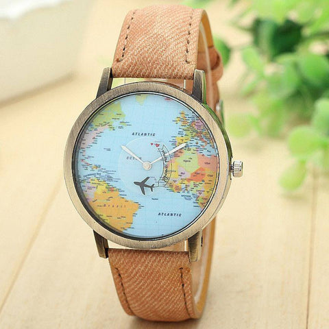 Globetrotter World Traveler Watch - Brown (FREE SHIPPING!) - Simply Adore