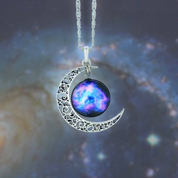 Moon & Galaxy Nebula Necklace