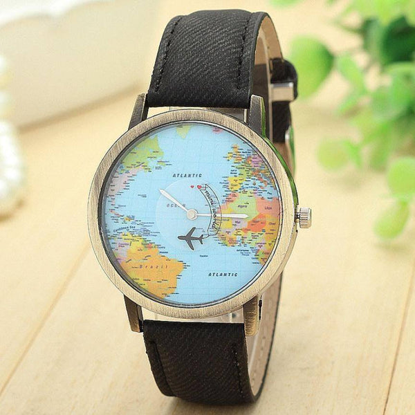 Globetrotter World Traveler Watch - Black (FREE SHIPPING!) - Simply Adore