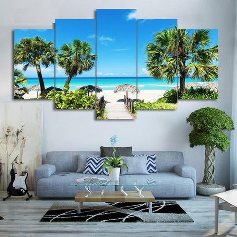 Limited Edition 5 Piece Coconut Grove & Beach Canvas