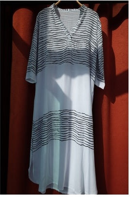 Comfortable Kaftan Striped Beach Cover Up