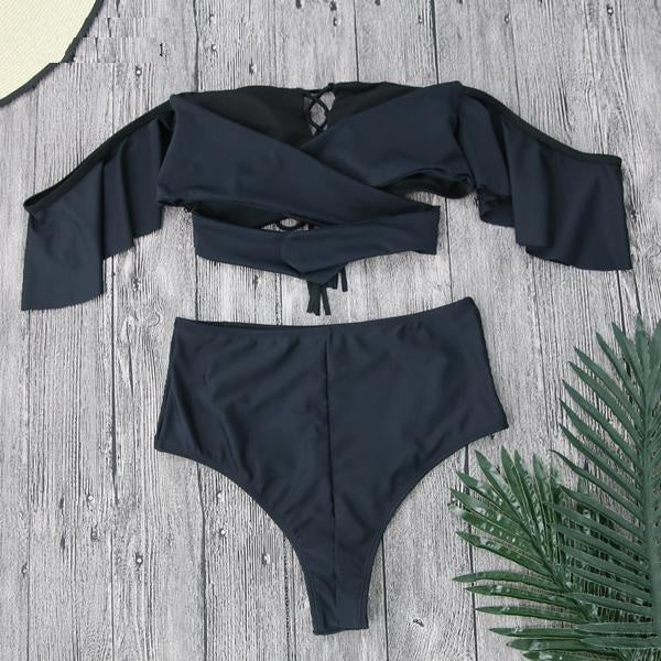 Sexy Off Shoulder Ruffled Bikini