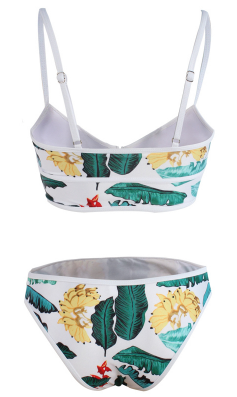 Sexy Floral Zipper Push Up Bikini
